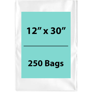 Clear poly bags Flat 12 inch (width) X 30 inch (Height) LDPE